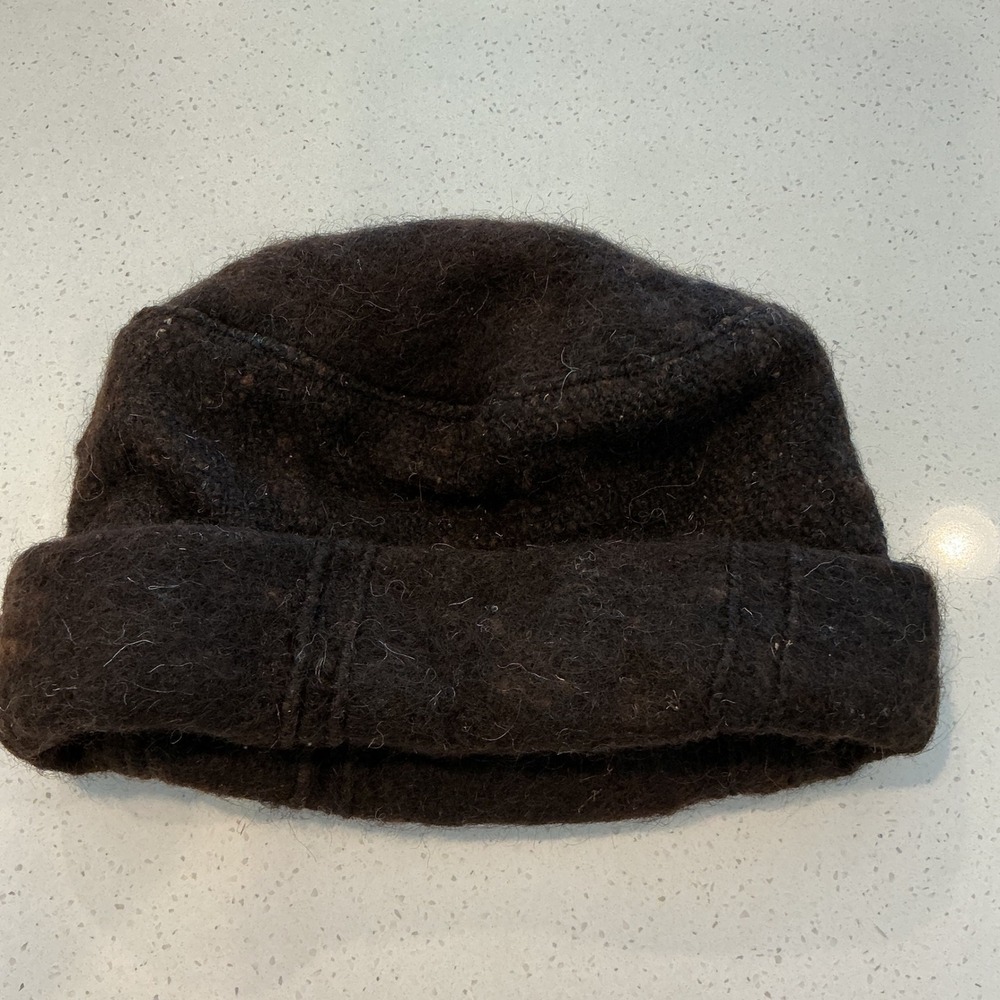 Unbranded Wool Beanie Hat Brown Boiled Wool Lined Winter Cap OS Handcrafted